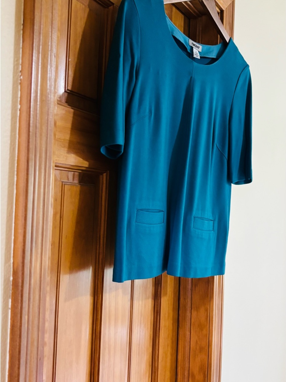 DKNY Turquoise Short-Sleeve Crewneck Top